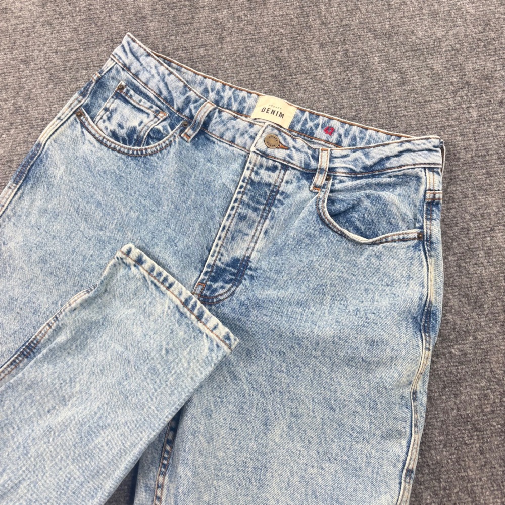 Sezane Denim Jeans 30W x 27L Light Blue Acid Wash Straight Leg Flaw Women's